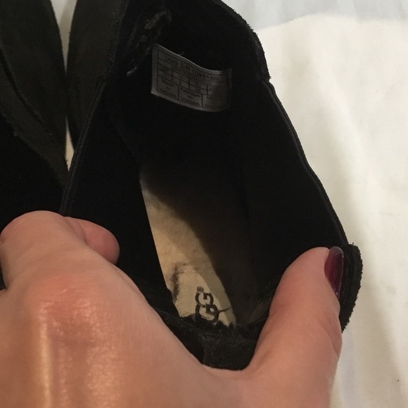 NWOT Womens Ugg Bonham II Black Waterproof Leather Sheepskin Lined Boots 1095150 - Picture 8 of 11